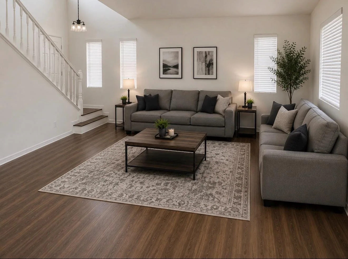 Bright, furnished shared living room