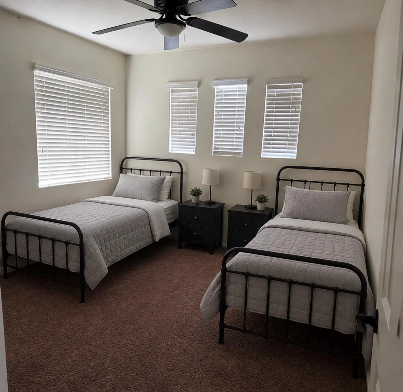 Furnished bedroom ready for residents